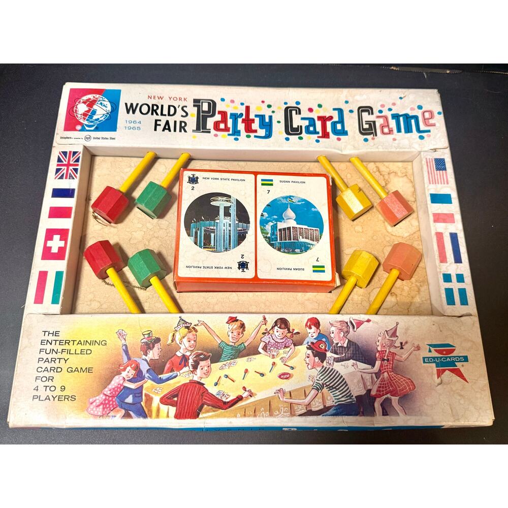 vintage 1964 New York World's Fair Party Card Game manufactured by Ed-U-Cards